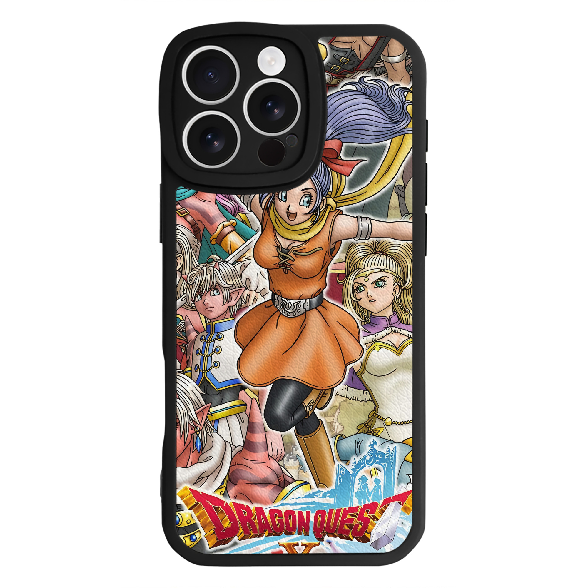 （画像用） ドラゴンクエスト Doragon Kuesuto Dragon Quest 【iPhone 16シリーズ対応】シリコンスマホケース（レザー調） 材質：シリコン